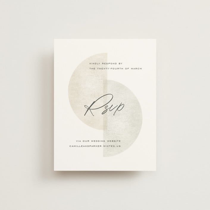 "Camille" - RSVP Online Enclosure Cards in Stone by Jackie Crawford - Front