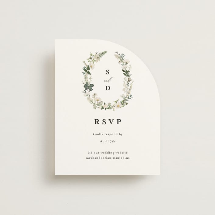 "Lilac Bloom" - RSVP Online Enclosure Cards in Opal by Susan Moyal - Front