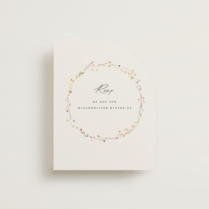 "delicate florals" - RSVP Online Enclosure Cards in Snow by Lori Wemple - Front