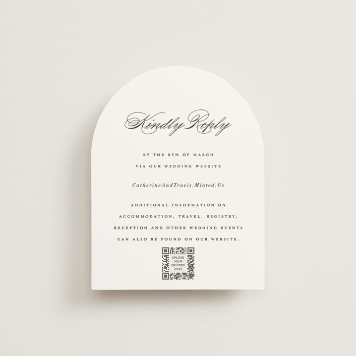 "Classically Elegant" - RSVP Online Enclosure Cards in Snow by Brandy Folse - Front