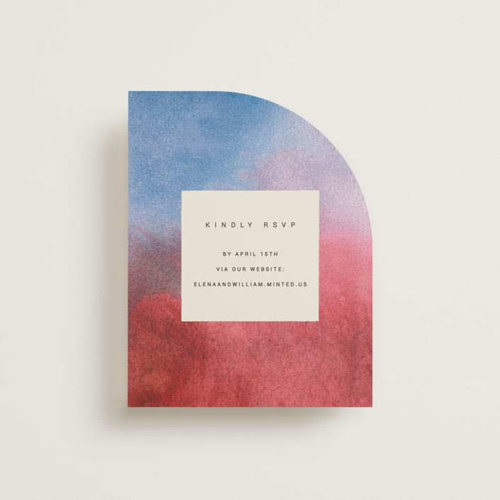 "At Dusk" - RSVP Online Enclosure Cards in Sunset by Sumak Studio - Front