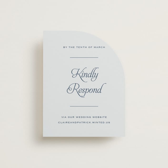 "Modernne" - RSVP Online Enclosure Cards in Powder by Carolyn MacLaren - Front