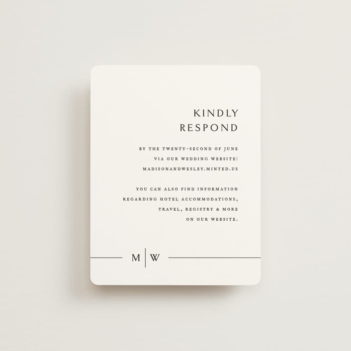"Align" - RSVP Online Enclosure Cards in Cotton by Jennifer Postorino - Front