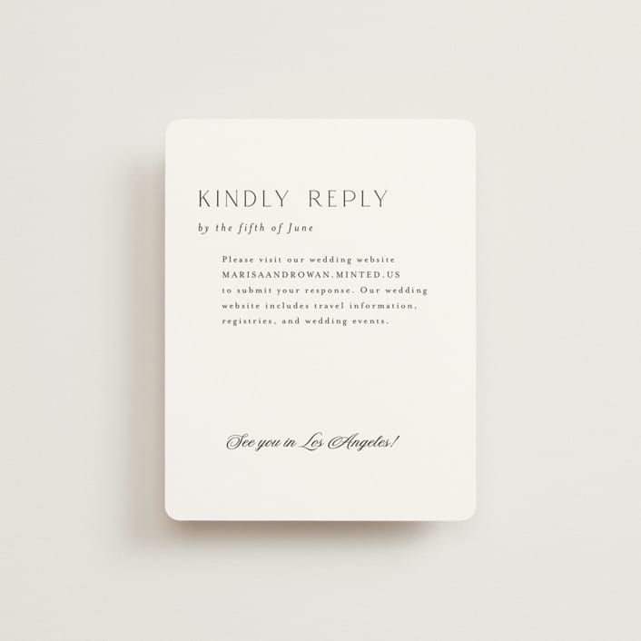 "Classic Chic" - RSVP Online Enclosure Cards in Pearl by Shirley Lin Schneider - Front