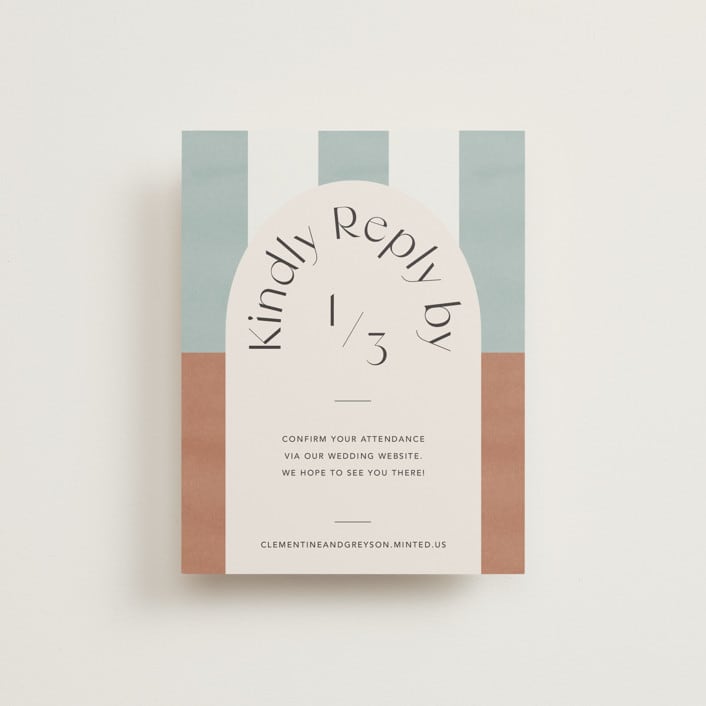 "Trois" - RSVP Online Enclosure Cards in Almond by Blustery August - Front