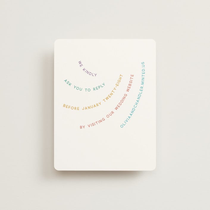 "rainbow 2.0" - RSVP Online Enclosure Cards in Light Hearted by Deborah Chou - Front