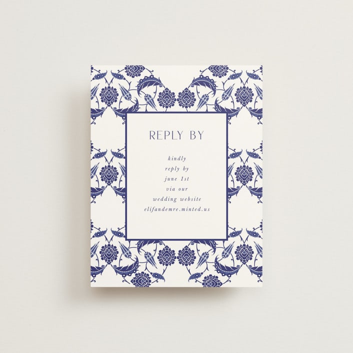"Topkapi" - RSVP Online Enclosure Cards in Cobalt by Nazia Hyder - Front