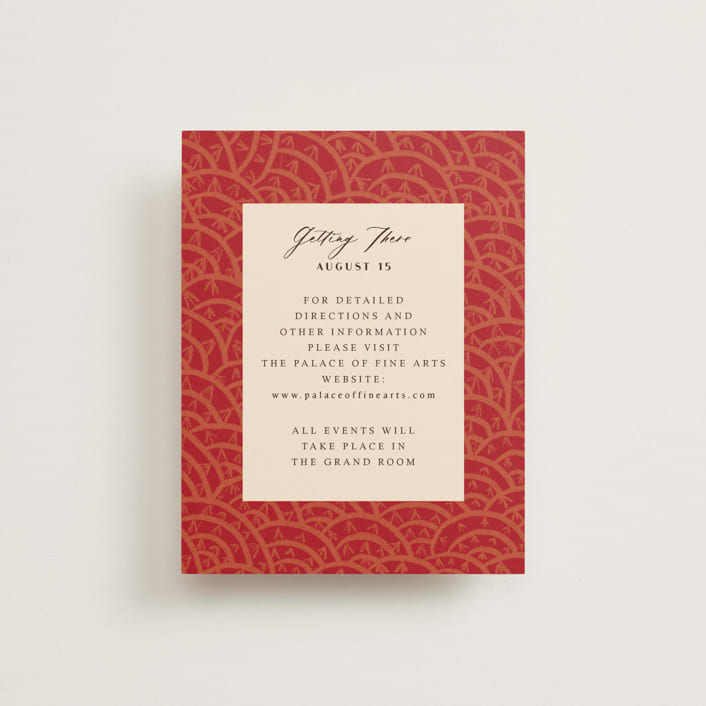 "Mizu Pattern" - RSVP Online Enclosure Cards in Ruby by Kanika Mathur - Front