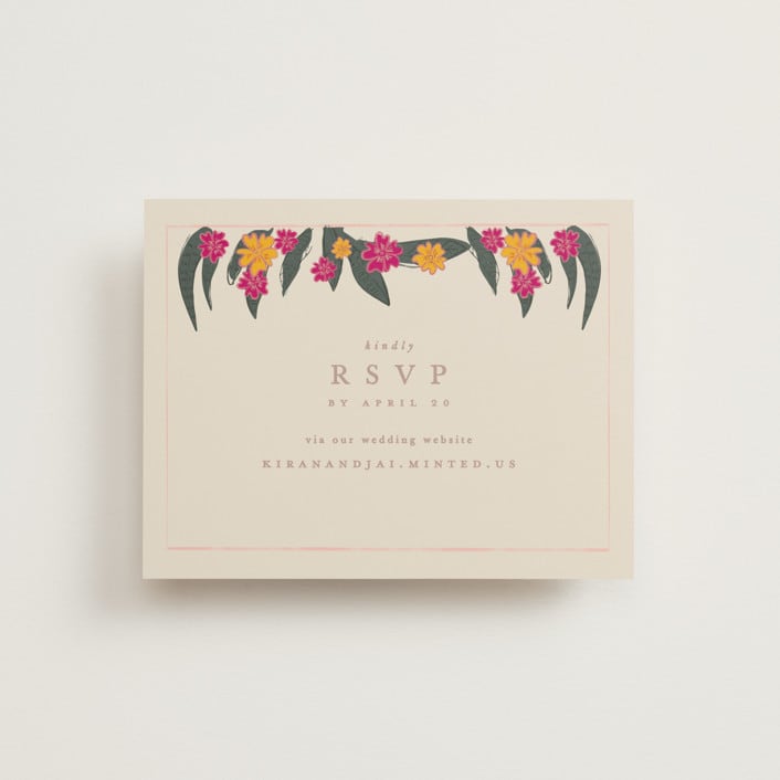 "Phool Bahar" - RSVP Online Enclosure Cards in Patta by Creo Study - Front