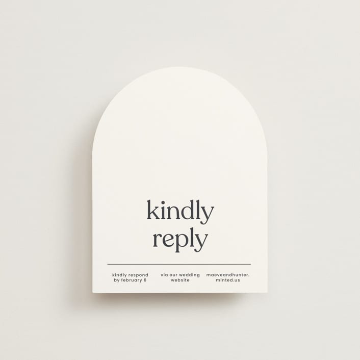 "Memo" - RSVP Online Enclosure Cards in Charcoal by Blustery August - Front