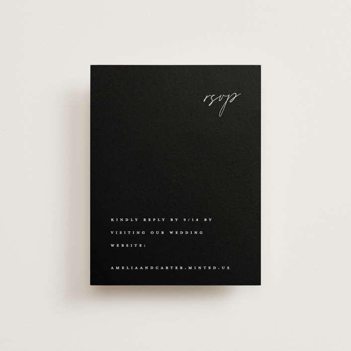 "Slate" - RSVP Online Enclosure Cards in Bridal Veil by Up Up Creative - Front