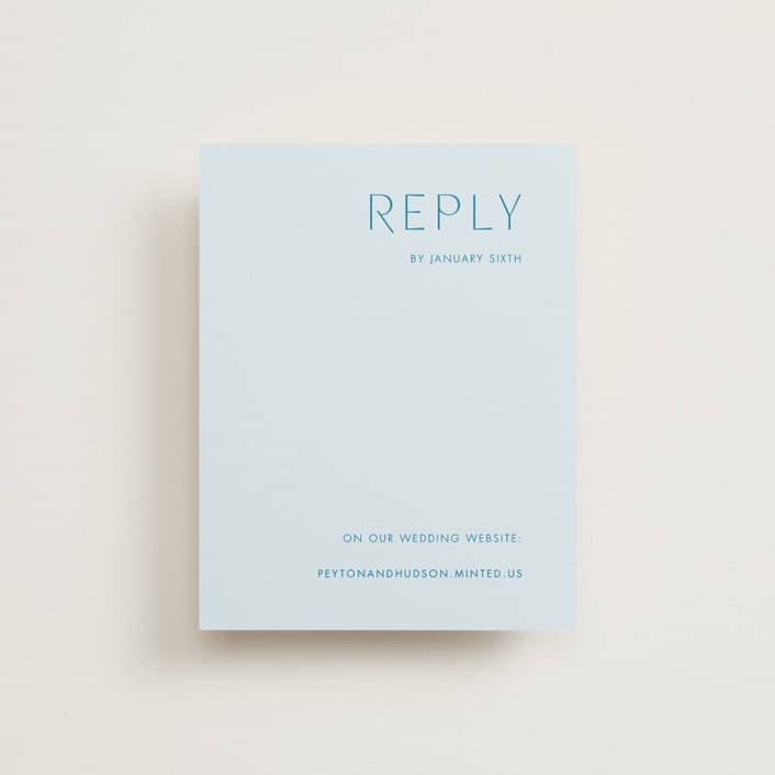 "Juniper" - RSVP Online Enclosure Cards in Capri by Blustery August - Front