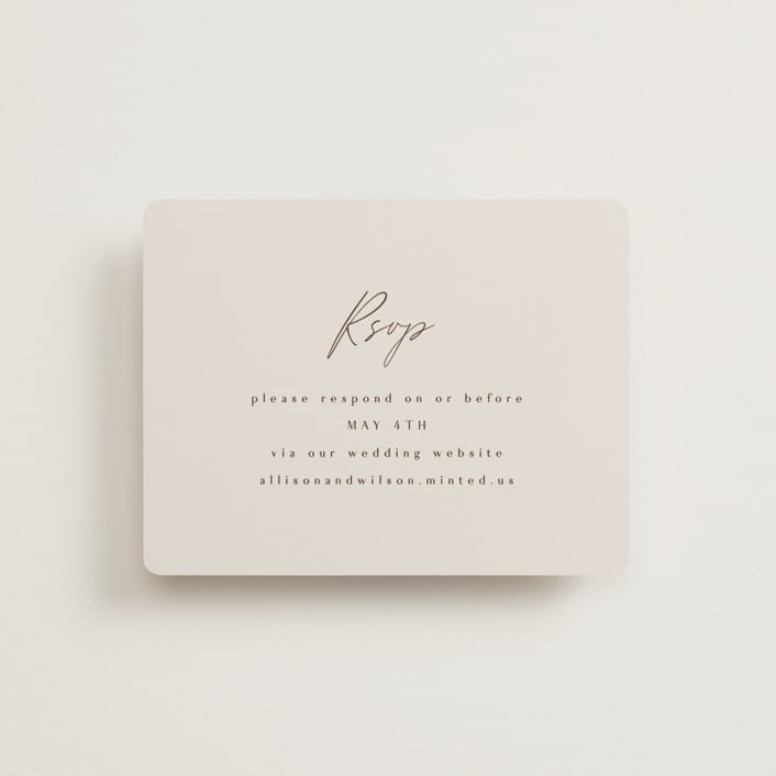 "Love Note" - RSVP Online Enclosure Cards in Ecru by AK Graphics - Front