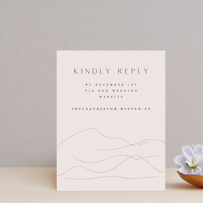 "Mountains" - RSVP Online Enclosure Cards in Ivory by Angela Thompson - Front