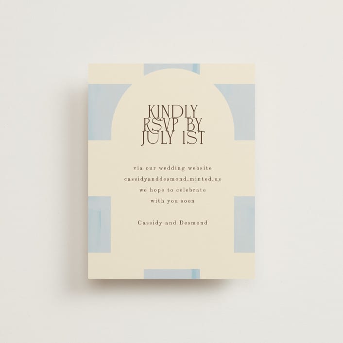 "Checker Wash" - RSVP Online Enclosure Cards in Ivory by Baumbirdy - Front