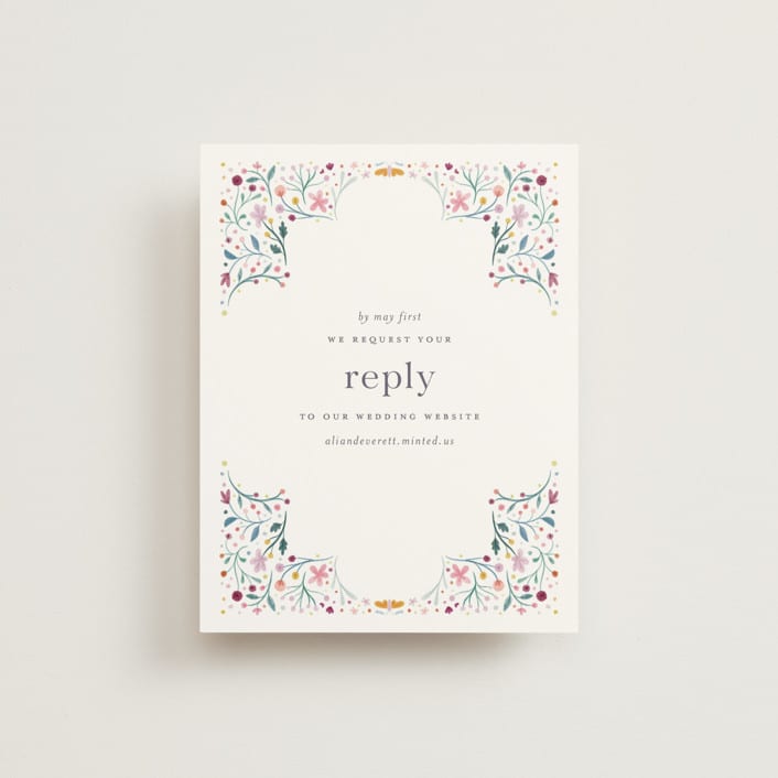 "Delicate Garden" - RSVP Online Enclosure Cards in Wildflower by Ashley DeMeyere - Front