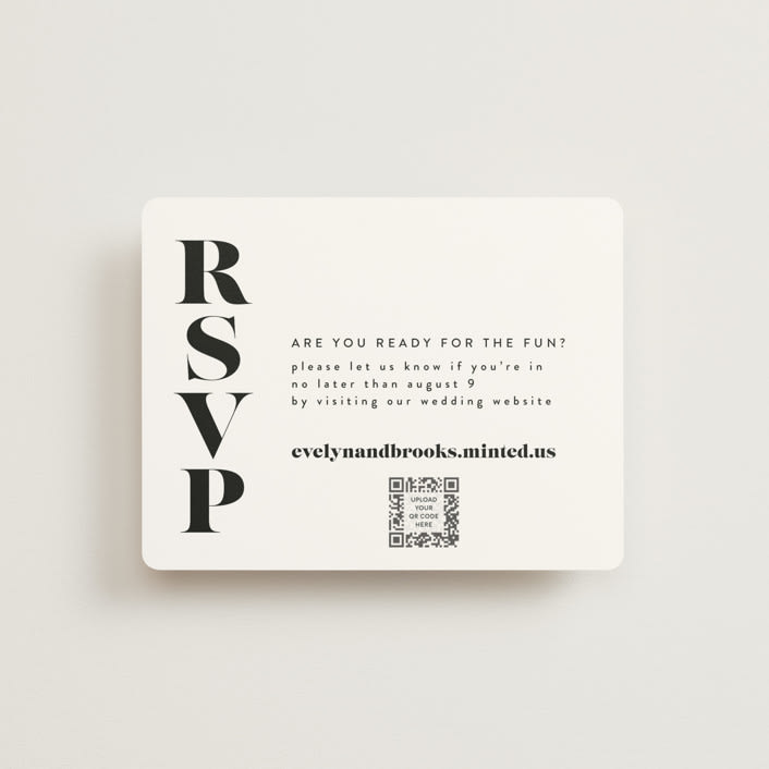 "Make it official" - RSVP Online Enclosure Cards in Panda by Lea Delaveris - Front