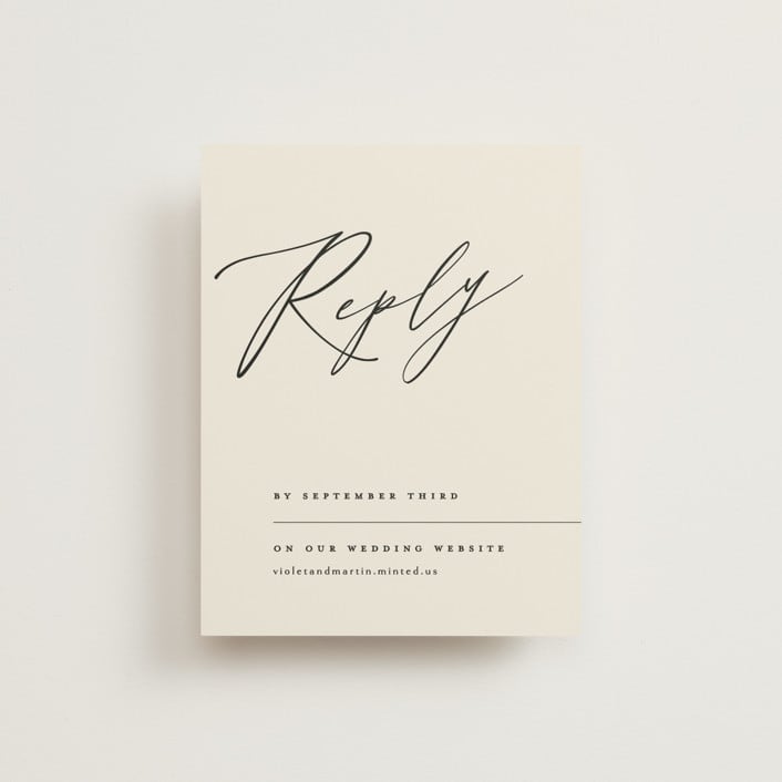 "Violet " - RSVP Online Enclosure Cards in Linen by Kelly Schmidt - Front