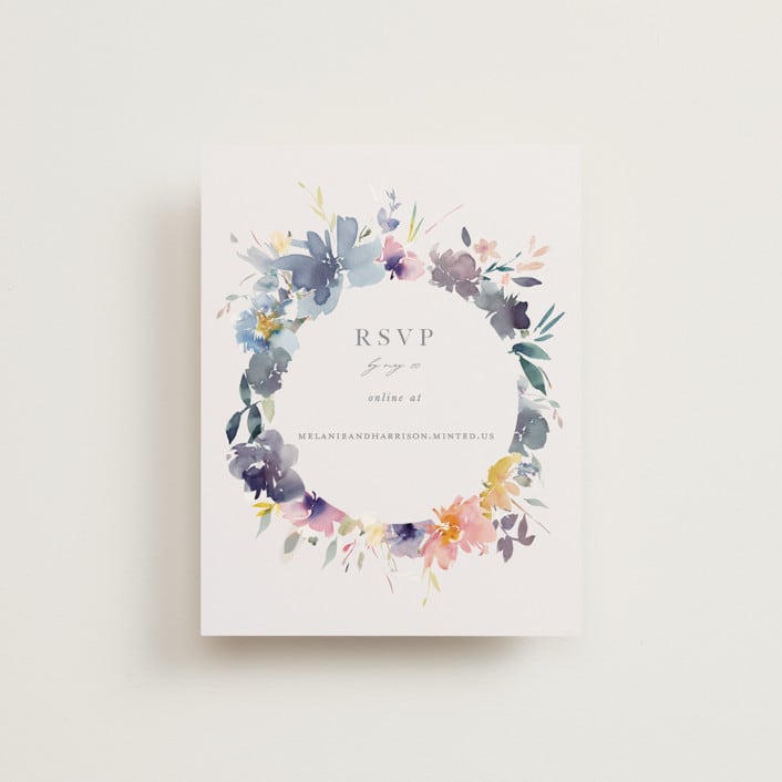 "Cheerful Bouquet" - RSVP Online Enclosure Cards in Chardonnay by Lori Wemple - Front