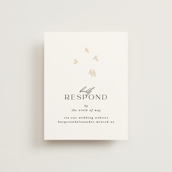 "Soar" - RSVP Online Enclosure Cards in Cream by Phrosné Barwood - Front