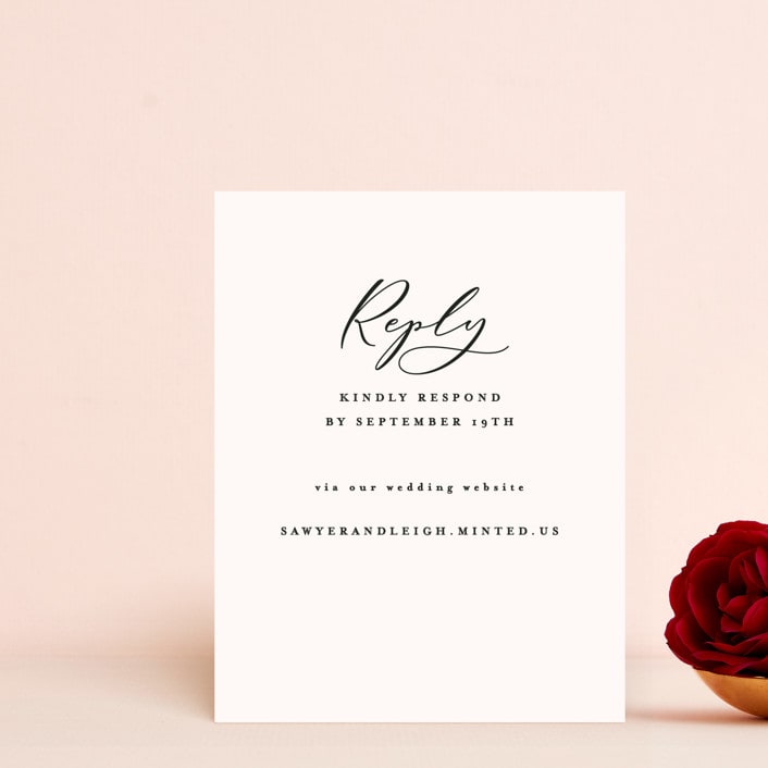 "Eternal" - RSVP Online Enclosure Cards in Ecru by Carly Reed Walker - Front