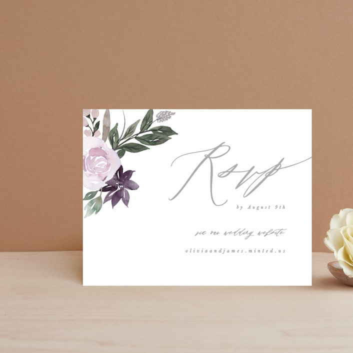 "Garden Stroll" - RSVP Online Enclosure Cards in Lilac by Creo Study - Front