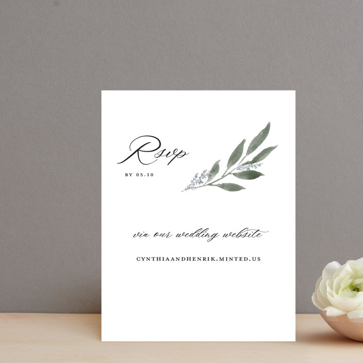 "Pressed Foliage" - RSVP Online Enclosure Cards in Heather by Stacey Meacham - Front