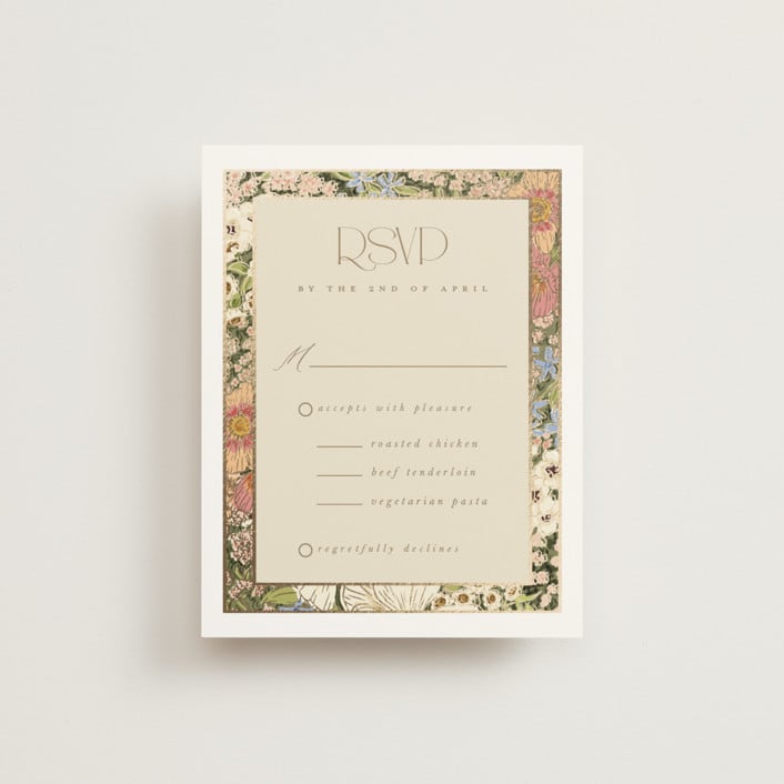 "In The Garden" - RSVP Cards in Sherbert by Leah Bisch - Front