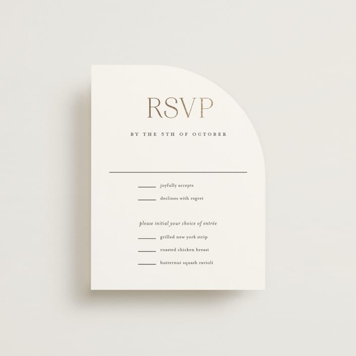 "Initialed" - RSVP Cards in Chantilly by Jessica Williams - Front