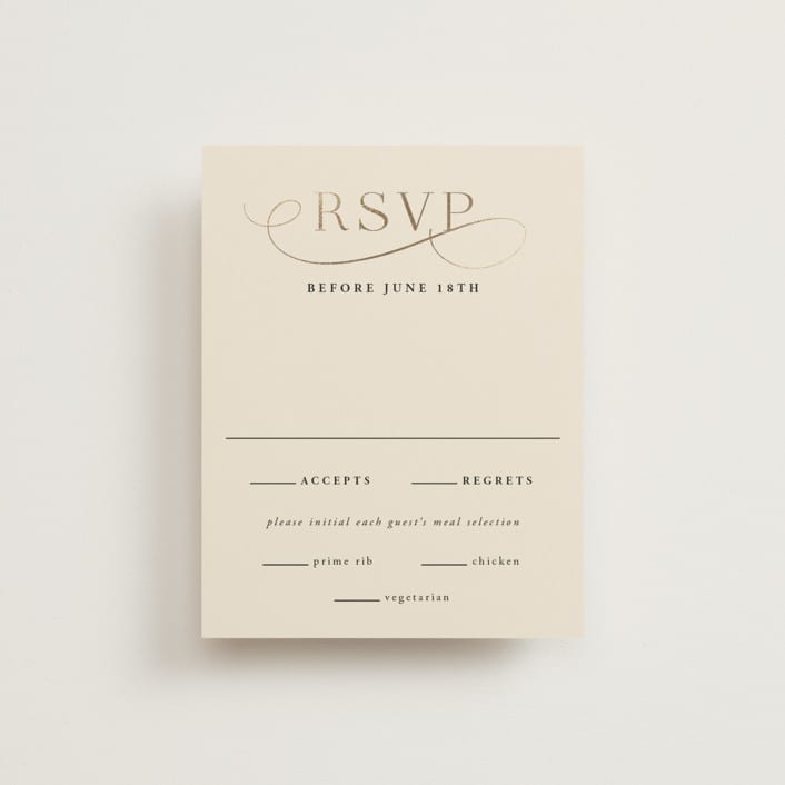 "Black Tie Affair" - RSVP Cards in Onyx by Hooray Creative - Front