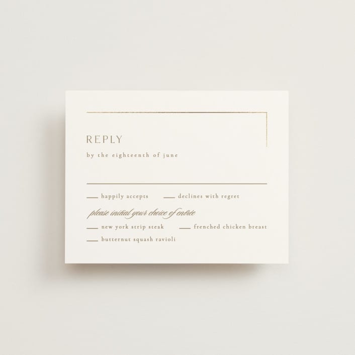 "The Gallery" - RSVP Cards in Quartz by Kristie Kern - Front