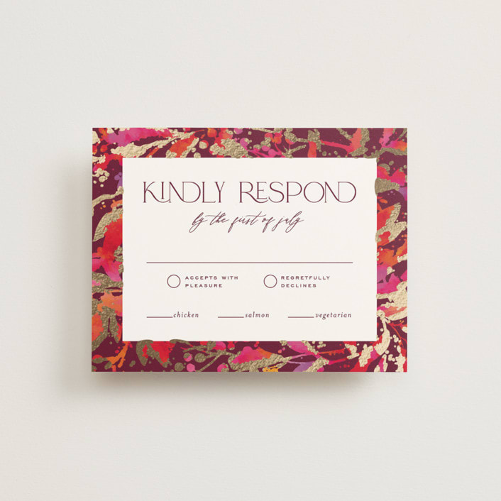 "Bright abstract" - RSVP Cards in Sangria by Jessica Corliss - Front