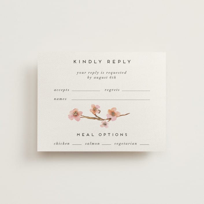 "Love Blossom" - RSVP Cards in Blush by Petra Kern - Front