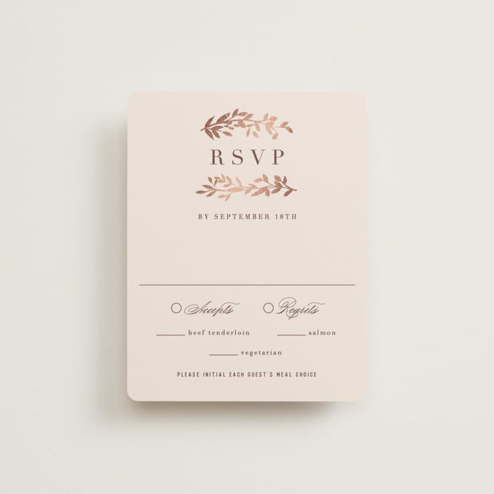 "Autumnal Arch" - RSVP Cards in Blush by Hooray Creative - Front