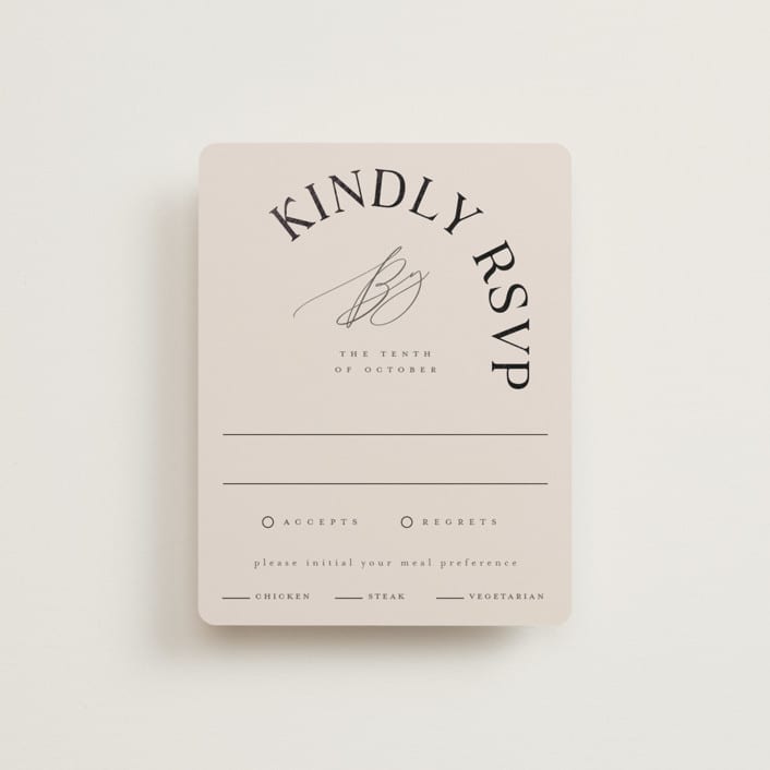 "The Arc" - RSVP Cards in Truffle by Vera Lim - Front