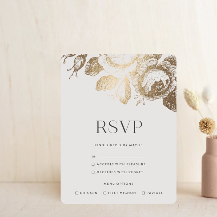 "Beloved" - RSVP Cards in Mist by Design Lotus - Front