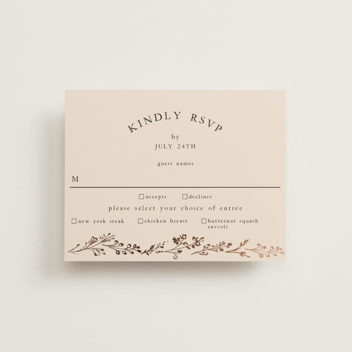 "Monogrammed Floral" - RSVP Cards in Harvest by Susan Moyal - Front