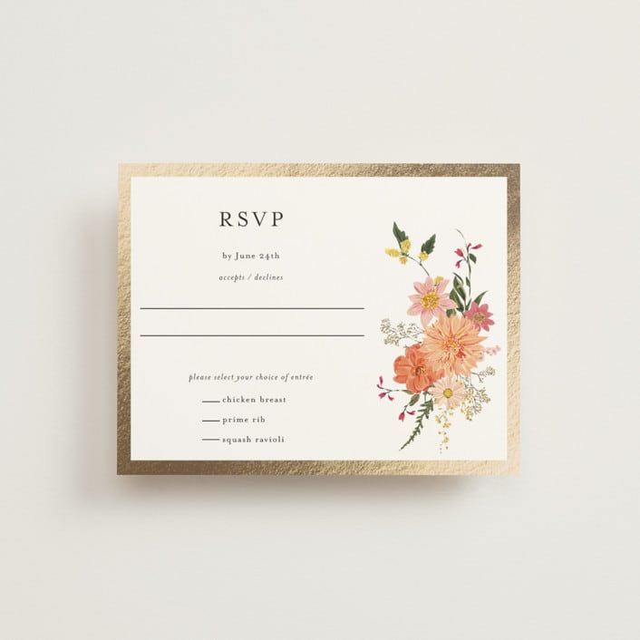 "Enchanting" - RSVP Cards in Burgundy by Susan Moyal - Front