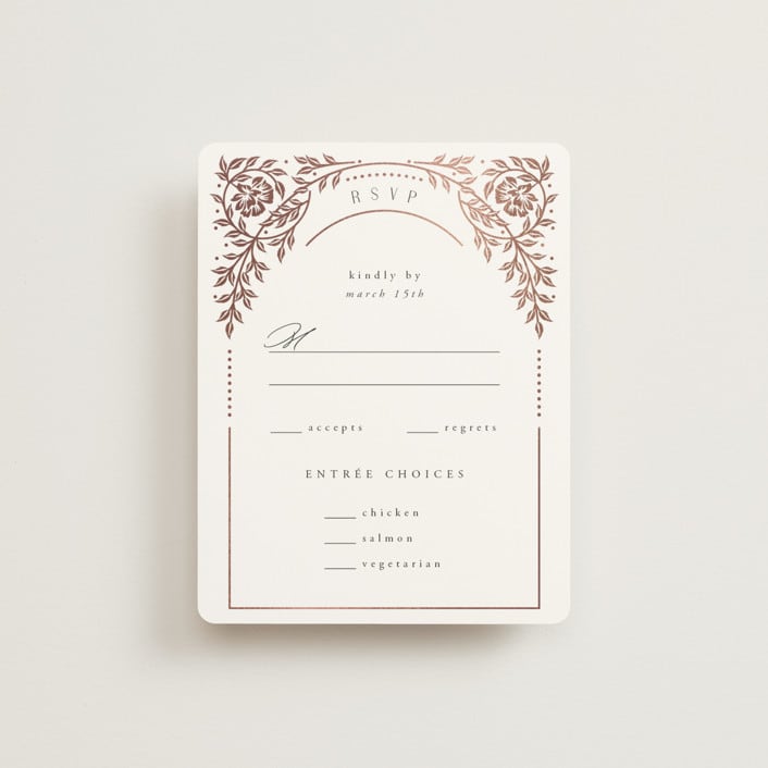 "Gilded nouveau frame" - RSVP Cards in Onyx by Ana de Sousa - Front