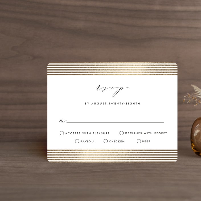 "Sparkle + Shine" - RSVP Cards in Golden by Kristie Kern - Front