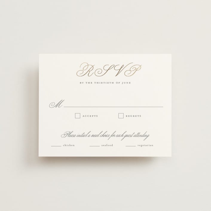 "Formally" - RSVP Cards in Mist by Sarah Brown - Front