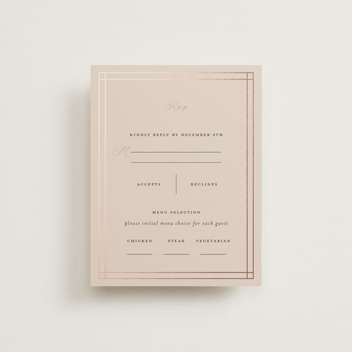 "Champagne" - RSVP Cards in Rose by Ani Somi - Front