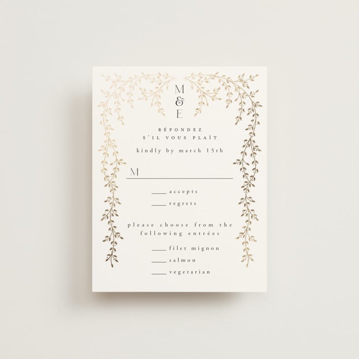 "Beautiful Chuppah" - RSVP Cards in Midnight by Ana de Sousa - Front