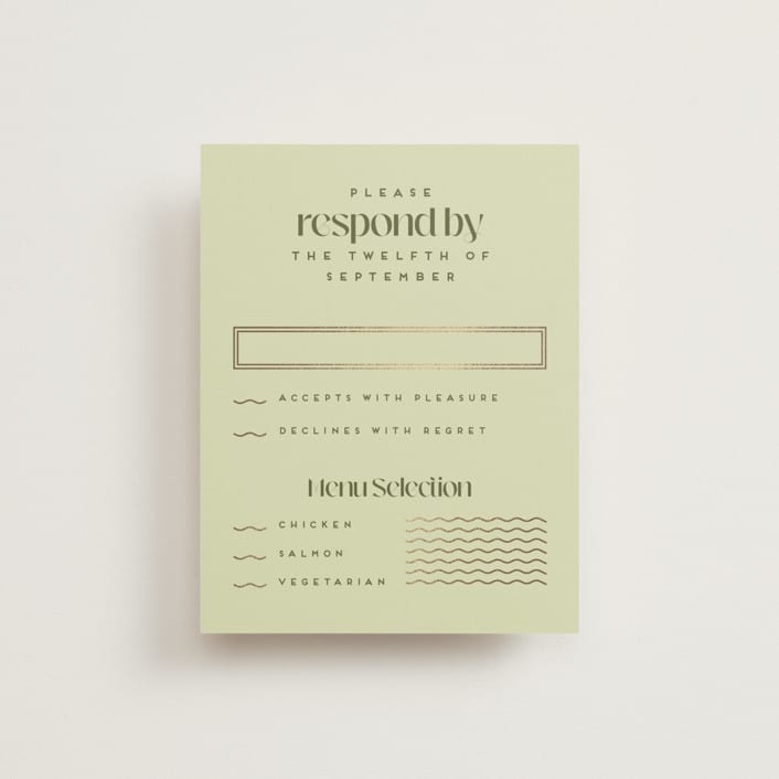 "News!" - RSVP Cards in Kiwi by Claudia Orengo - Front