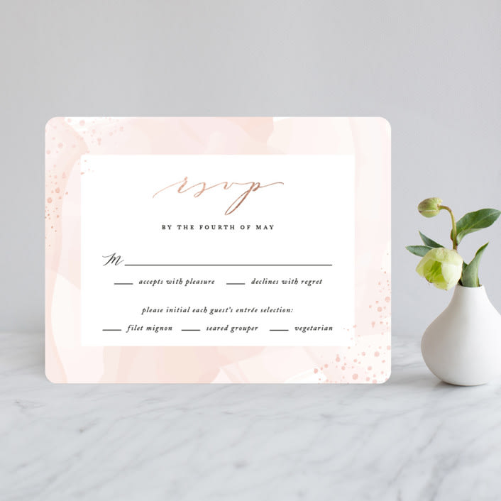"Formal Watercolor" - RSVP Cards in Bashful by Jennifer Postorino - Front