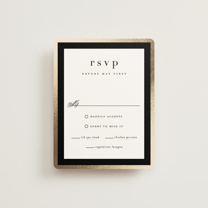 "Handsome Border" - RSVP Cards in Chalkboard by Hooray Creative - Front