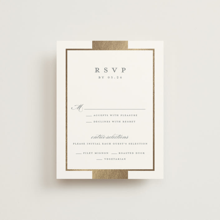 "Refined style" - RSVP Cards in Slate by Stacey Meacham - Front