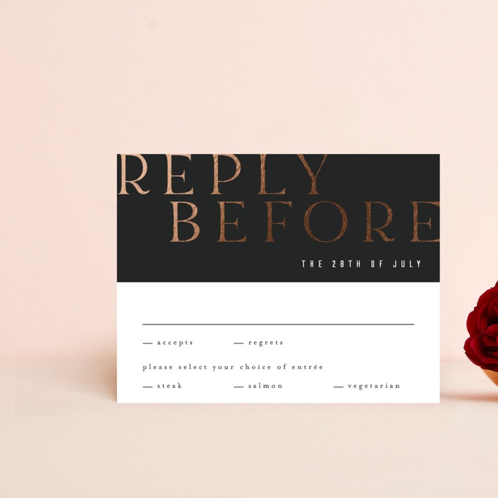 "Finley" - RSVP Cards in Graphite by Kristie Kern - Front