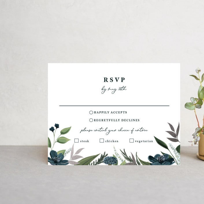 "Soft Greenery" - RSVP Cards in Twilight by Susan Moyal - Front