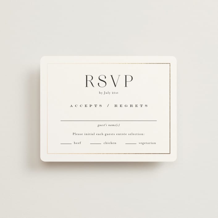 "Entwine" - RSVP Cards in Pearl by Jennifer Postorino - Front